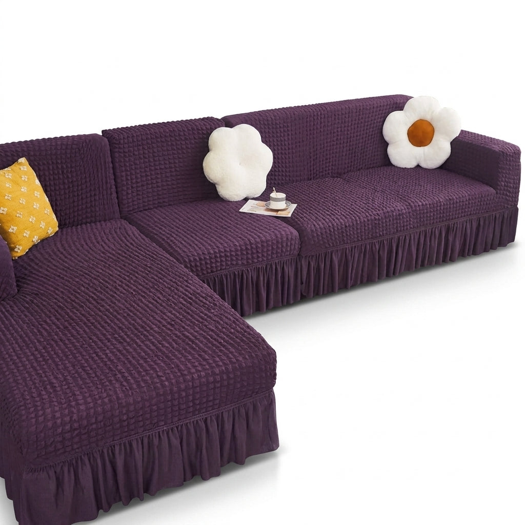 Purple Premium Turkish Bubble Stretch Sofa Cover