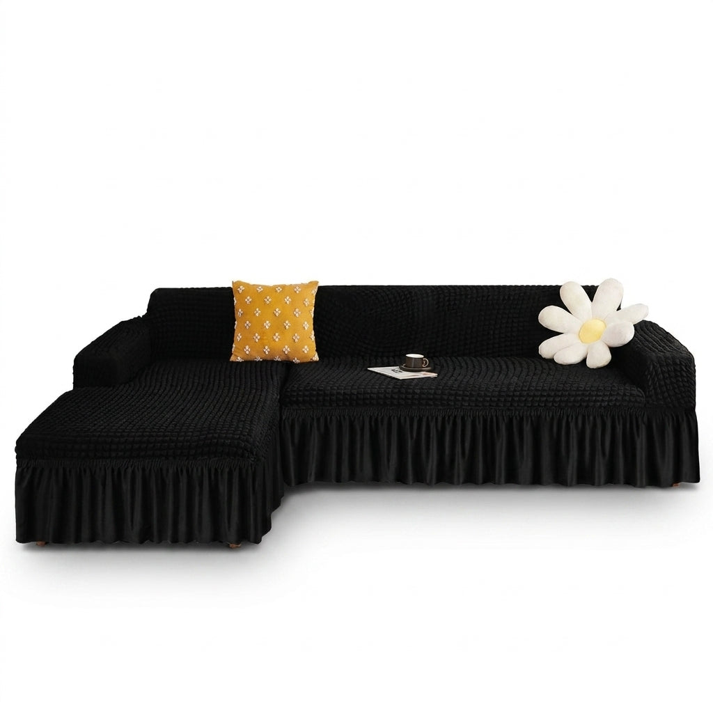 Black Premium Turkish Bubble Stretch Sofa Cover