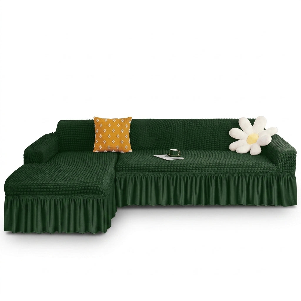 Green Premium Turkish Bubble Stretch Sofa Cover