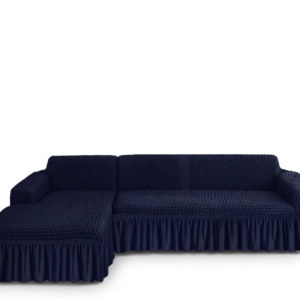 Navy Blue Premium Turkish Bubble Stretch Sofa Cover