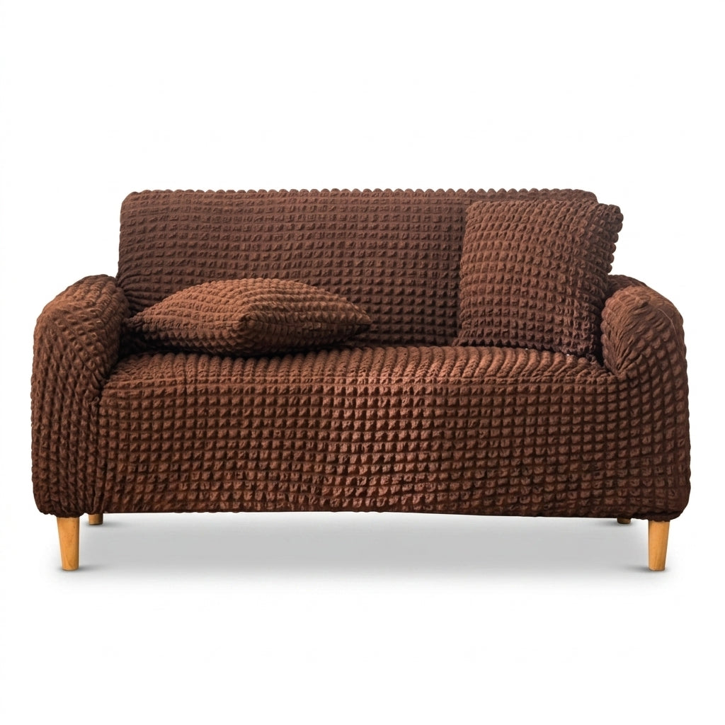 Brown Premium Turkish Bubble Stretch Sofa Cover