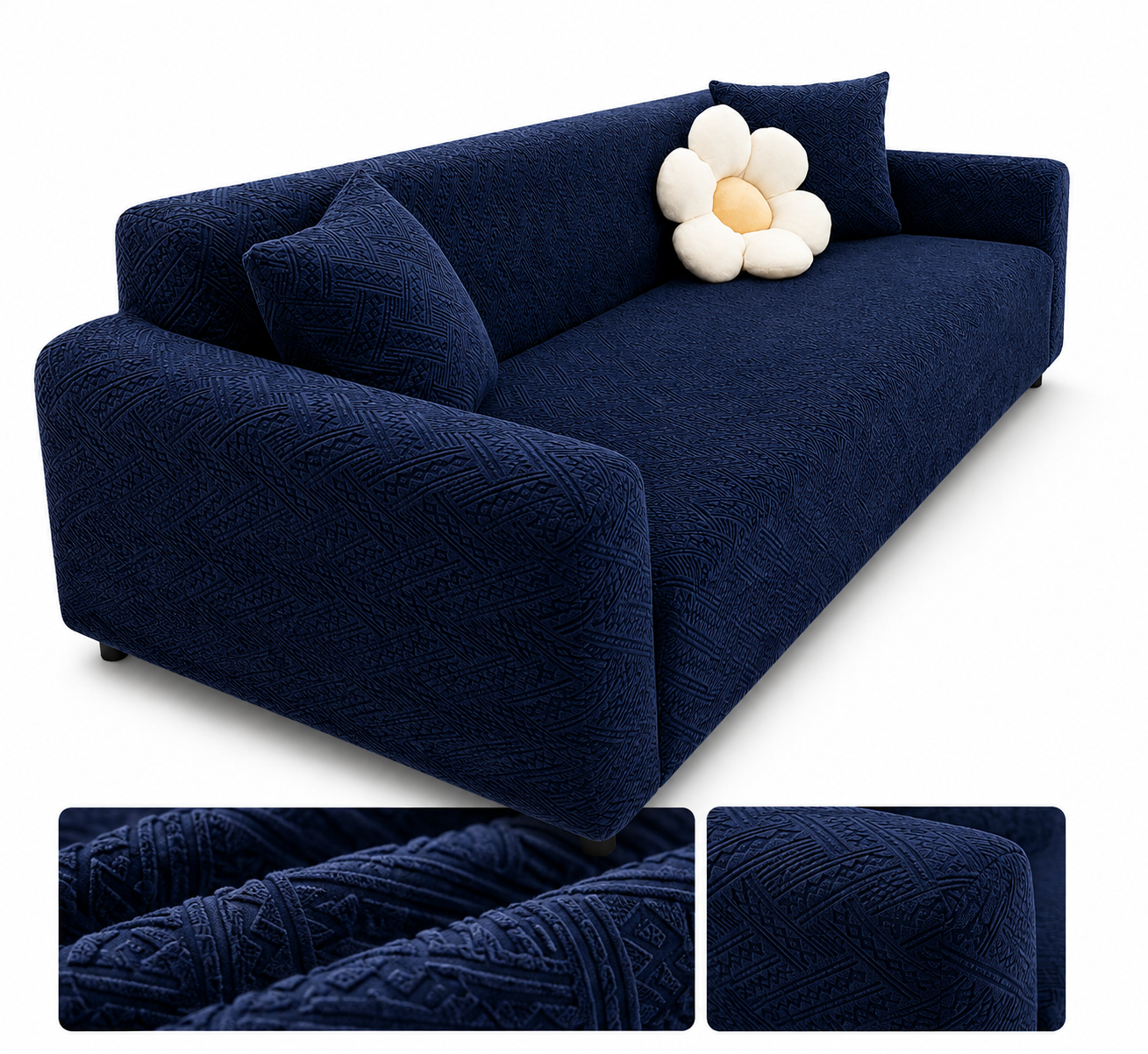 Blue | Flower Palchi Style Sofa Cover