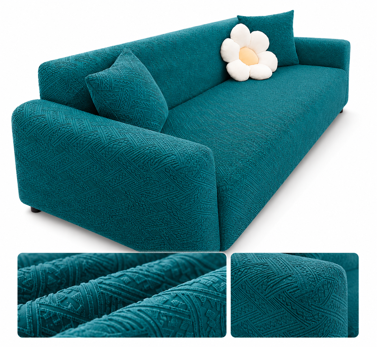 Ferozi  | Flower Palchi Style Sofa Cover