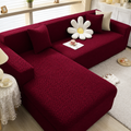 Mahroon Premium Diamond Velvet Stretch Sofa Cover