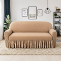 Beige Premium Butterfly Fabric Stretch Sofa Cover