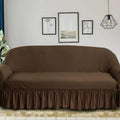 Dark Brown Premium Butterfly Fabric Stretch Sofa Cover