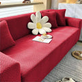 Red Premium Diamond Velvet Stretch Sofa Cover