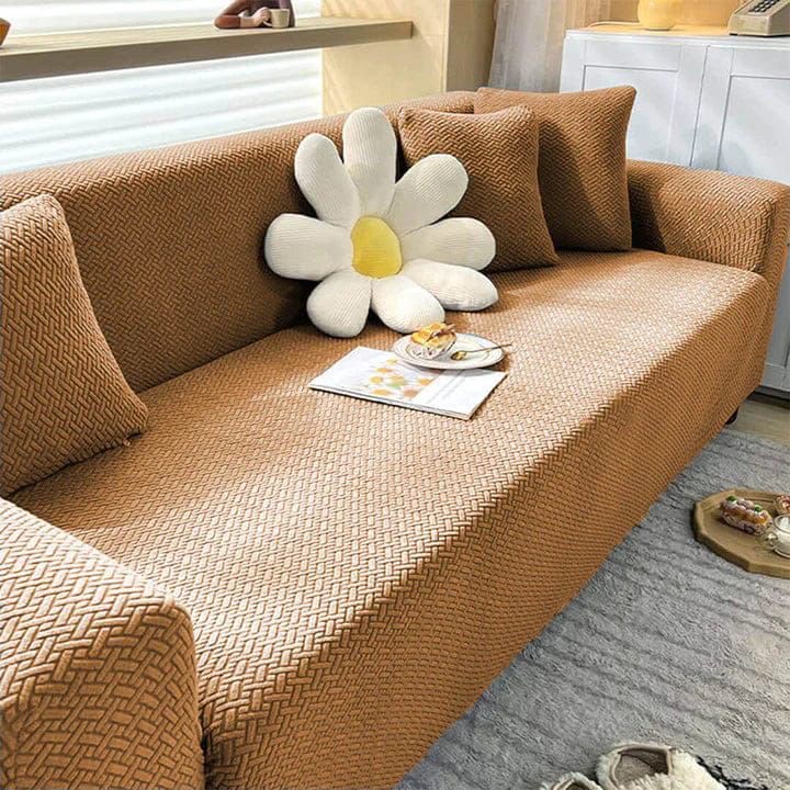 Camel Skin Premium Diamond Velvet Stretch Sofa Cover