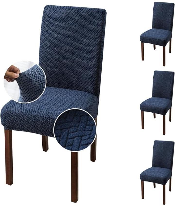 Blue Premium Diamond Velvet Stretch Chair Cover