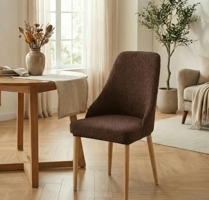 Dark BrownPremium Diamond Velvet Stretch Chair Cover