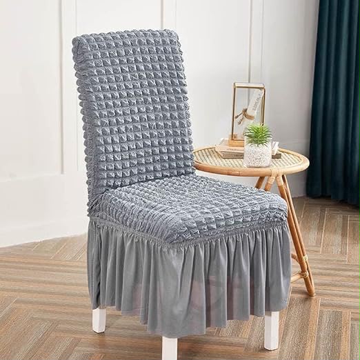 Gray Premium Turkish Bubble Stretch Chair Cover