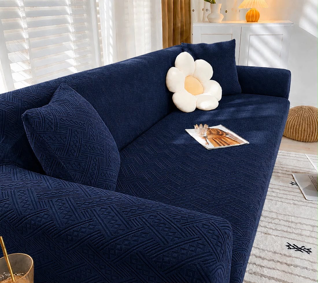 Blue | Flower Palchi Style Sofa Cover