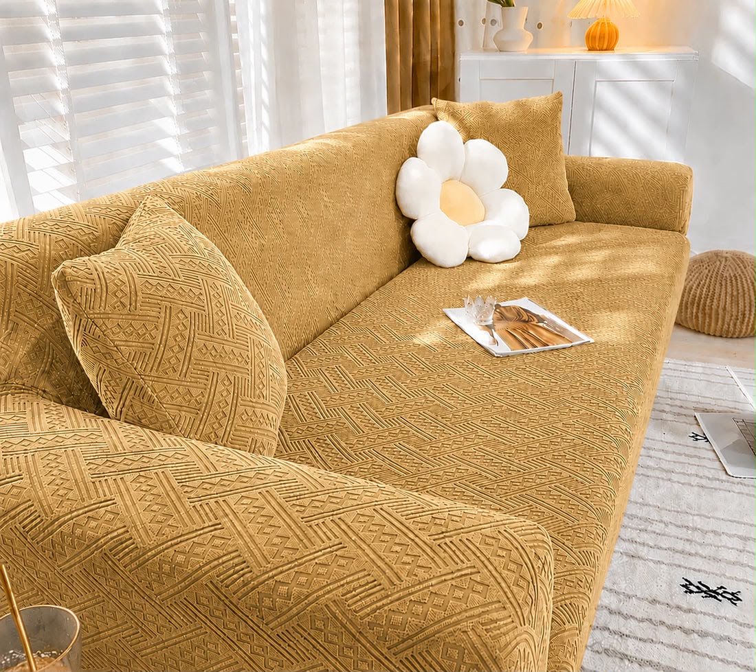Camel Skin | Flower Palchi Style Sofa Cover